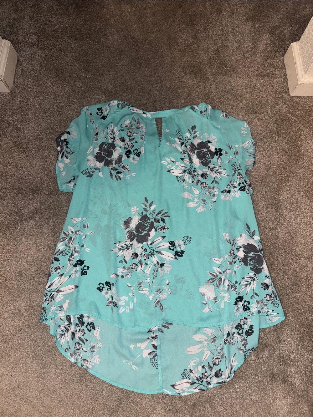 torrid Teal Floral High-Low Blouse